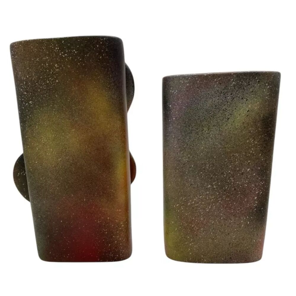 2-Piece Of Stunning Multi Colors Textured Ceramic Vases- Home Decor - Picture 2 of 11